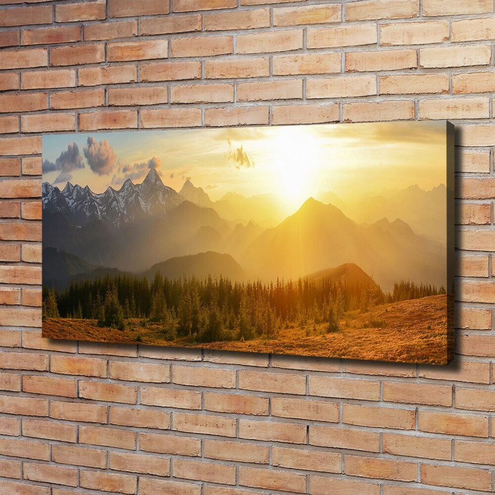 Canvas wall art Sunset of the mountain