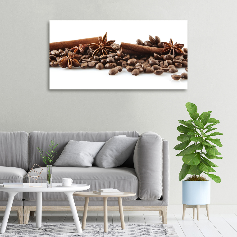 Canvas wall art Cinnamon coffee beans