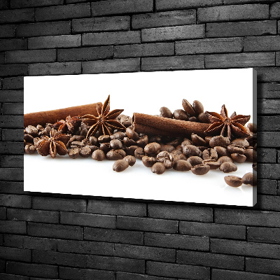 Canvas wall art Cinnamon coffee beans