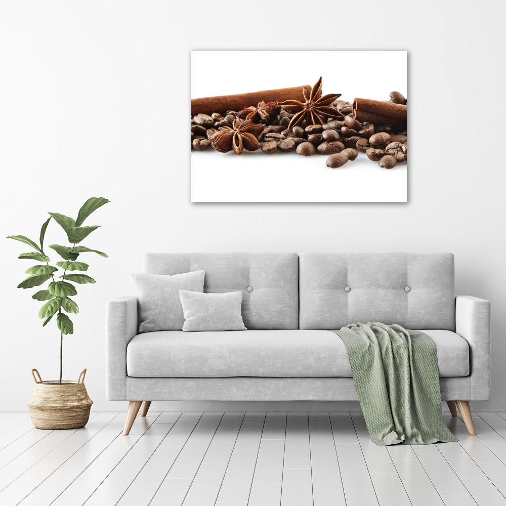 Canvas wall art Cinnamon coffee beans