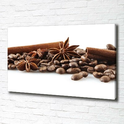 Canvas wall art Cinnamon coffee beans