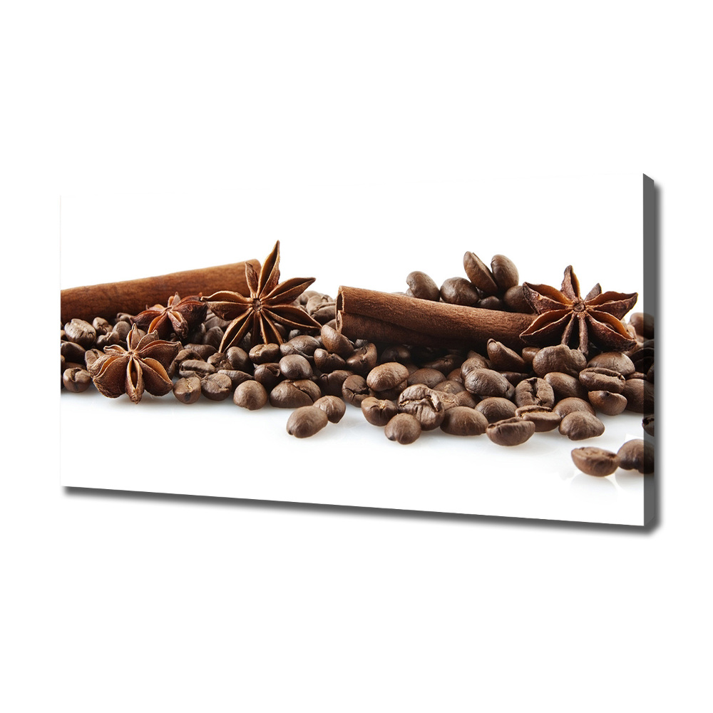 Canvas wall art Cinnamon coffee beans