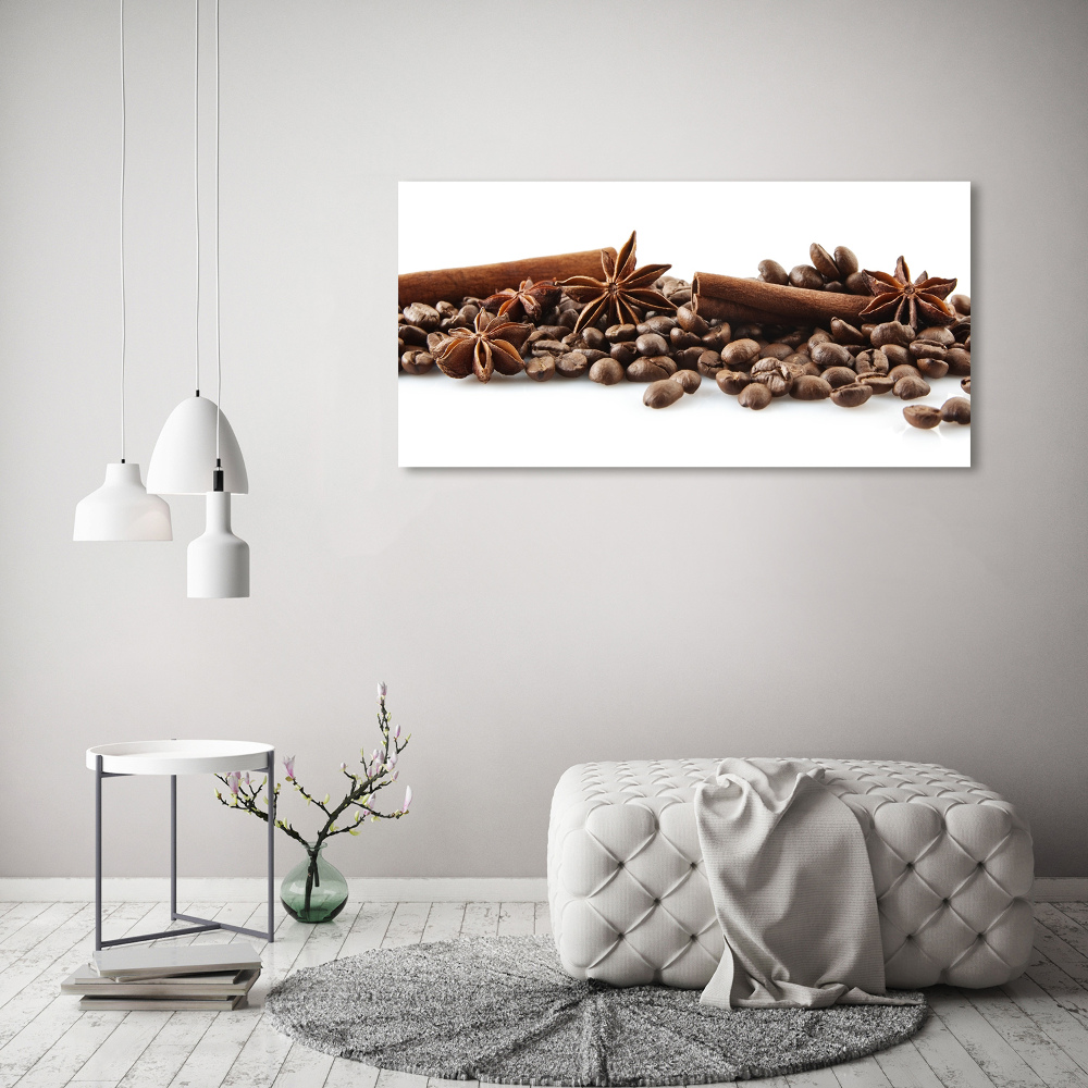 Canvas wall art Cinnamon coffee beans