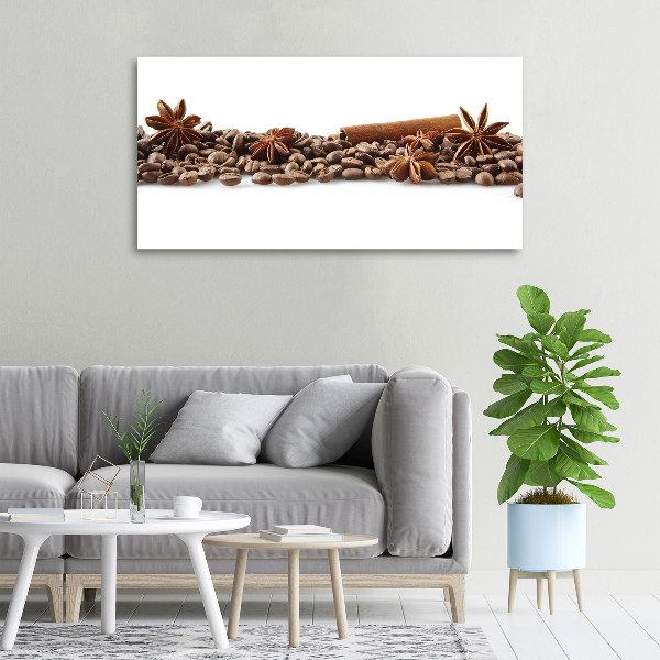 Canvas wall art Cinnamon coffee beans