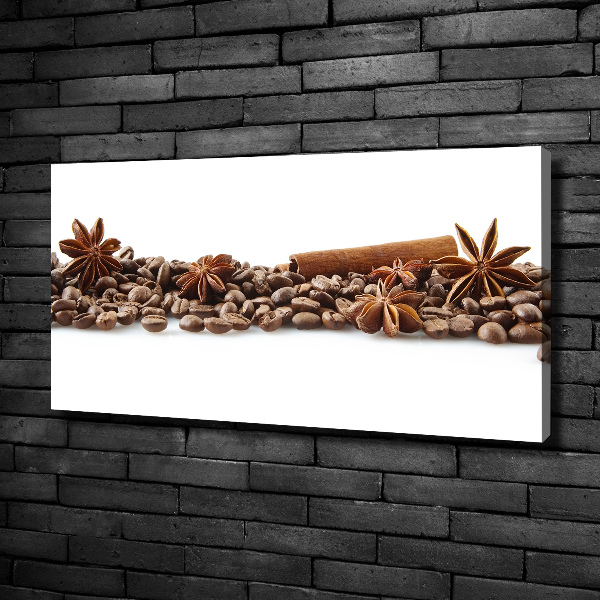 Canvas wall art Cinnamon coffee beans