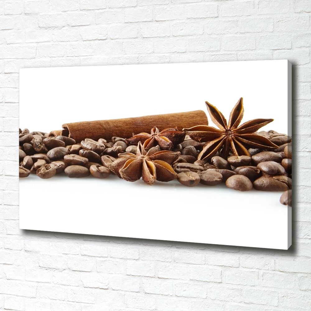 Canvas wall art Cinnamon coffee beans