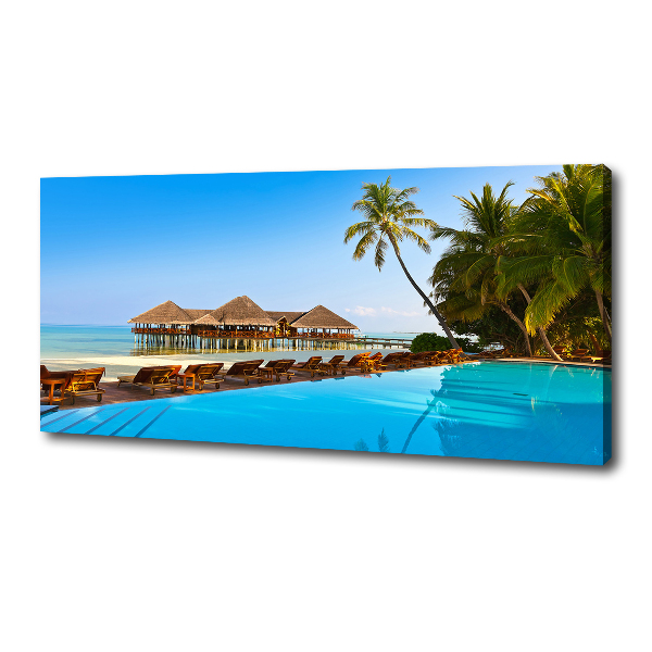 Canvas wall art Swimming pool in the Maldives