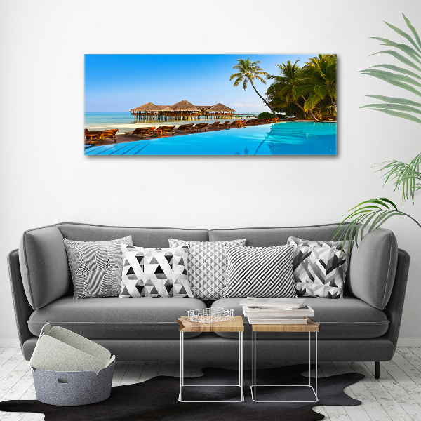 Canvas wall art Swimming pool in the Maldives