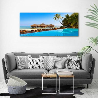 Canvas wall art Swimming pool in the Maldives