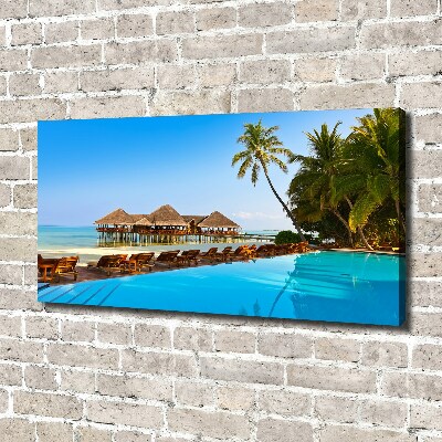 Canvas wall art Swimming pool in the Maldives