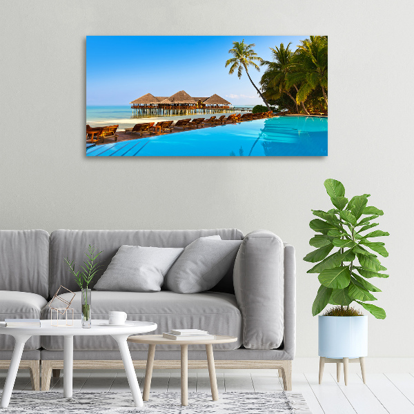 Canvas wall art Swimming pool in the Maldives