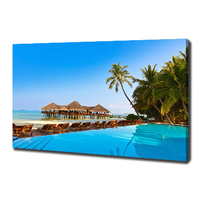 Canvas wall art Swimming pool in the Maldives