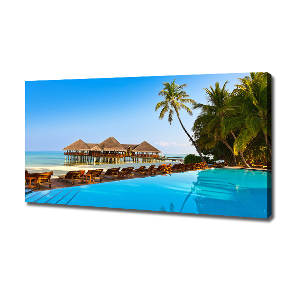 Canvas wall art Swimming pool in the Maldives