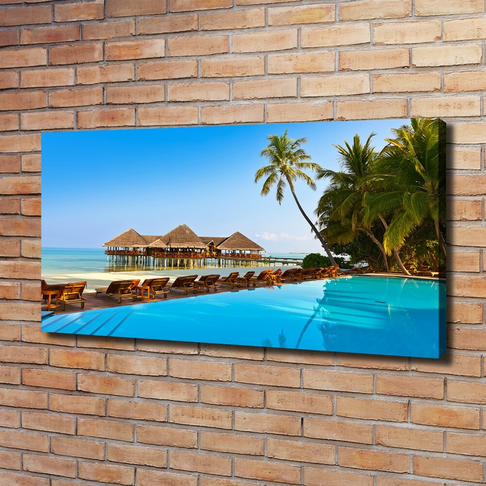 Canvas wall art Swimming pool in the Maldives