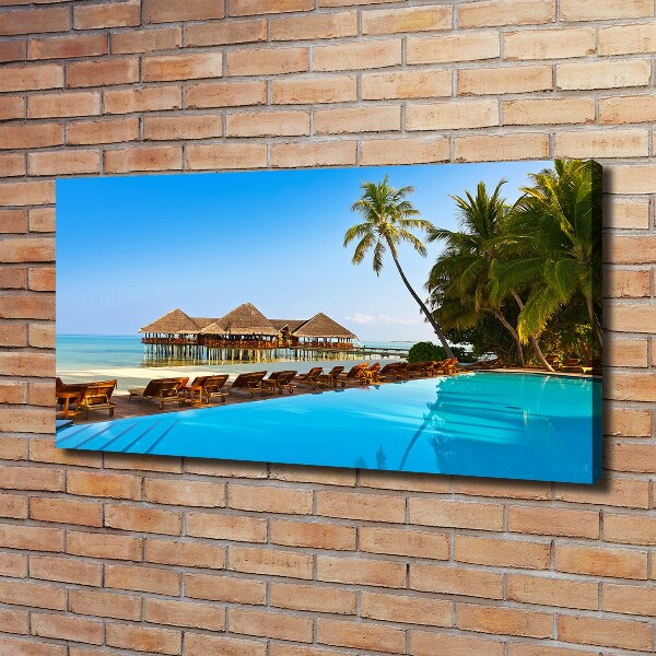 Canvas wall art Swimming pool in the Maldives