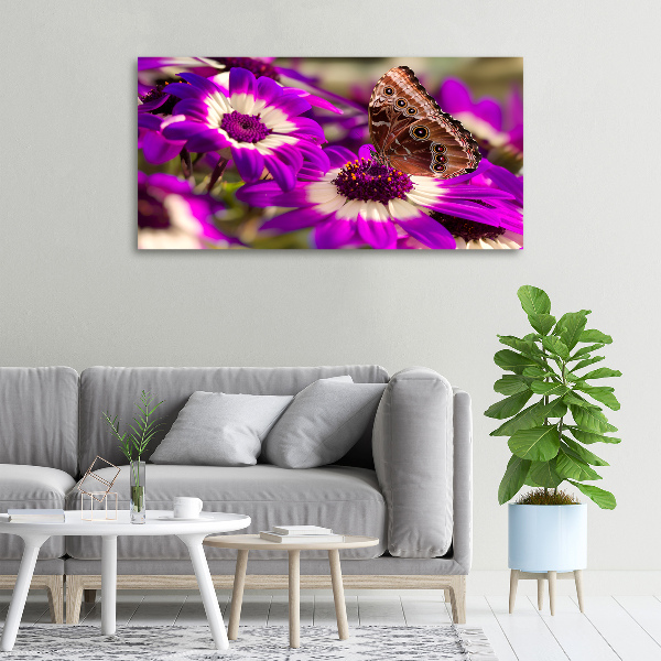 Canvas wall art Flower butterfly