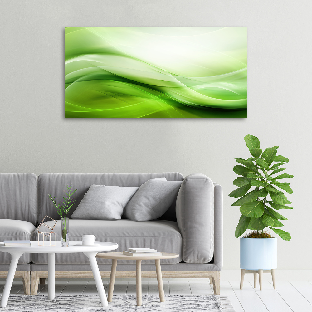 Canvas wall art Green waves