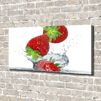 Canvas wall art Falling strawberries