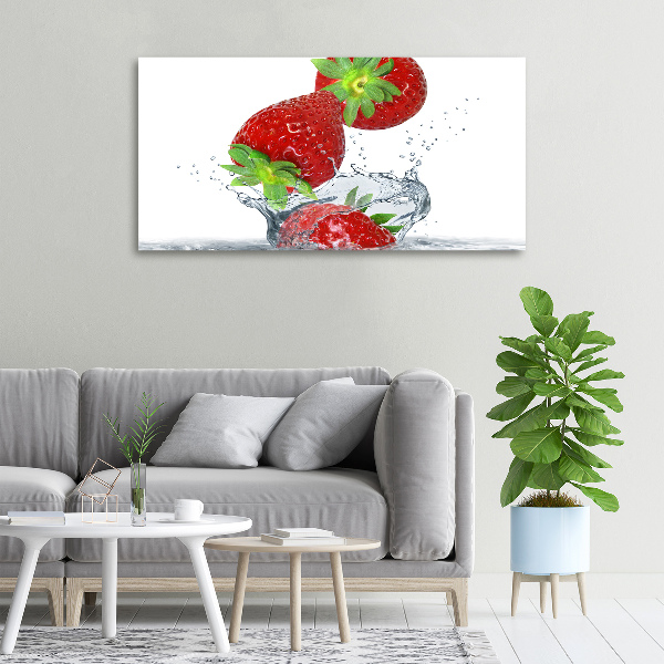 Canvas wall art Falling strawberries