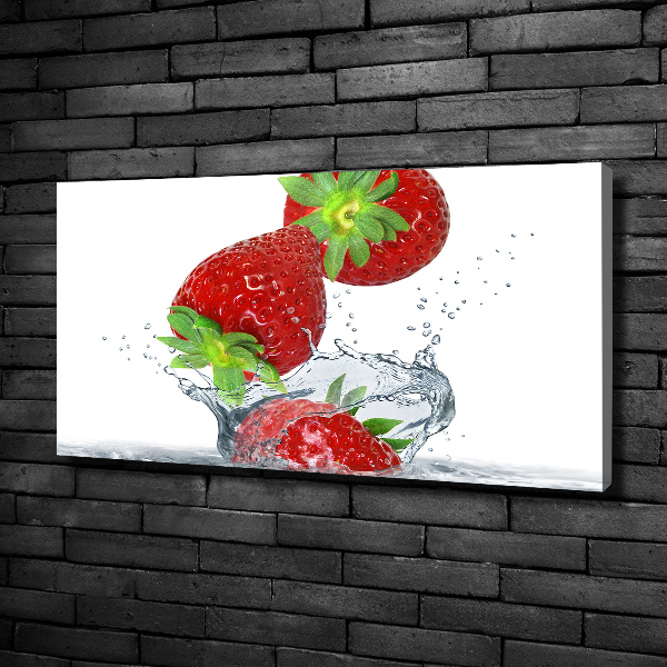 Canvas wall art Falling strawberries