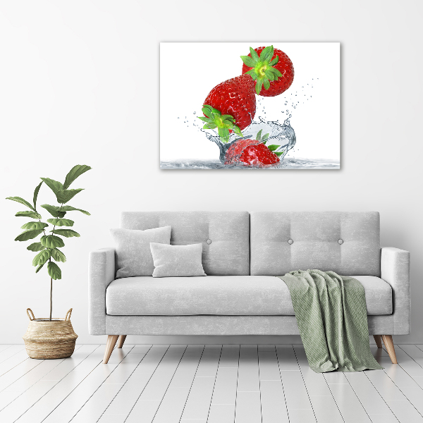 Canvas wall art Falling strawberries