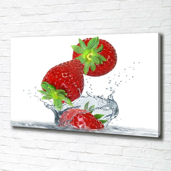 Canvas wall art Falling strawberries