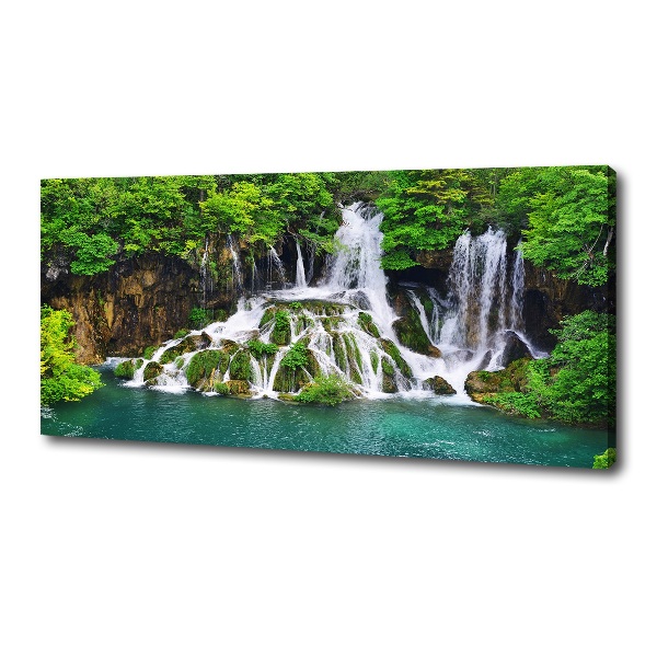 Canvas wall art Waterfall in the mountains