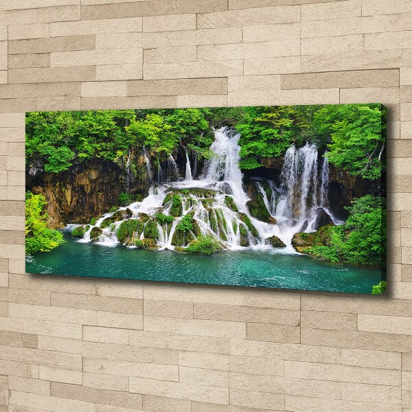 Canvas wall art Waterfall in the mountains