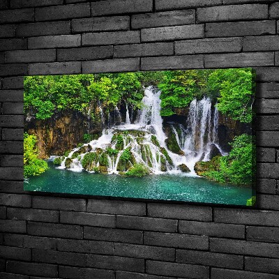 Canvas wall art Waterfall in the mountains