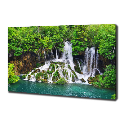 Canvas wall art Waterfall in the mountains