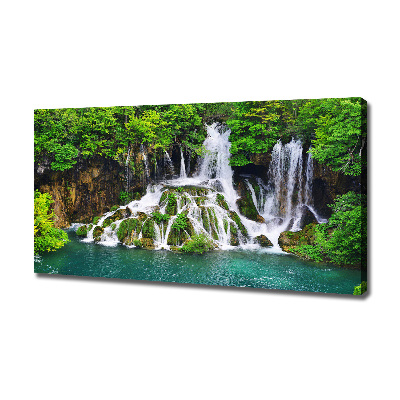 Canvas wall art Waterfall in the mountains