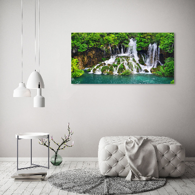 Canvas wall art Waterfall in the mountains