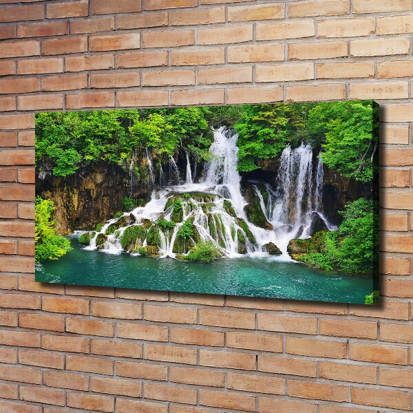 Canvas wall art Waterfall in the mountains