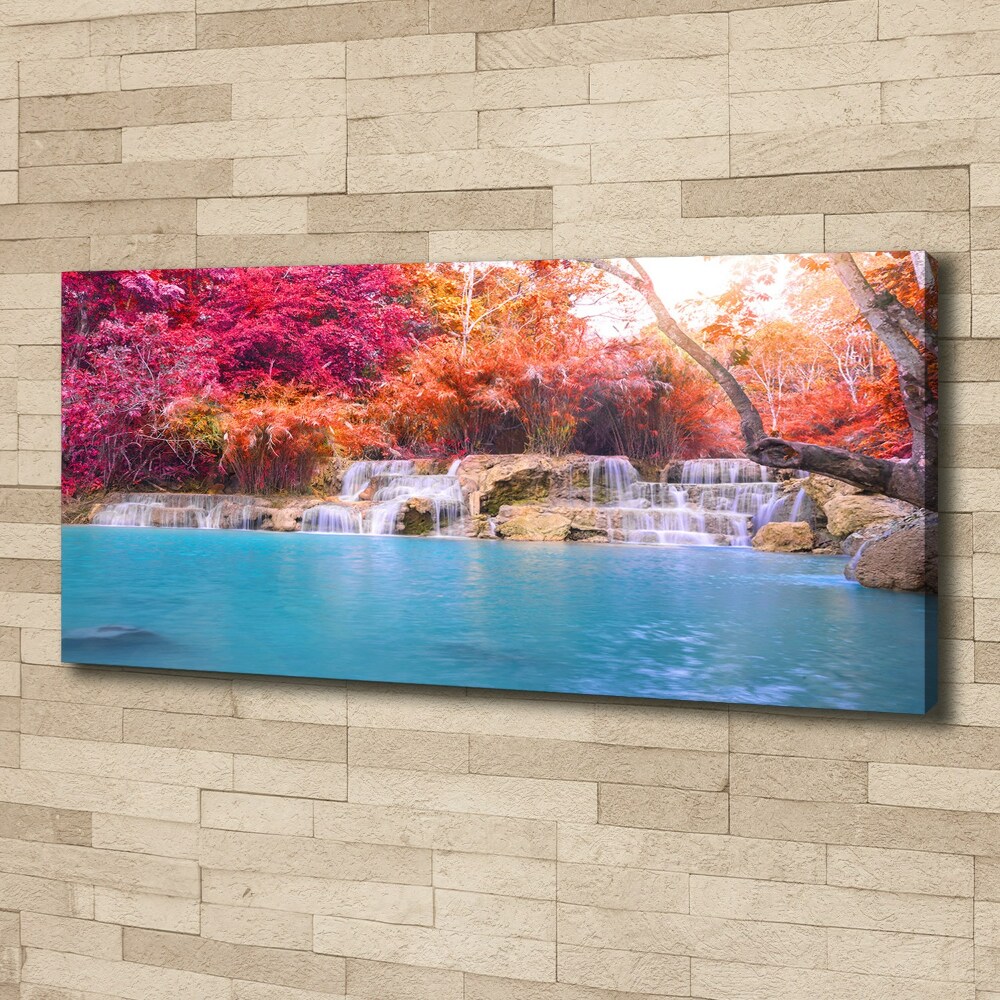 Canvas wall art Waterfall in the forest