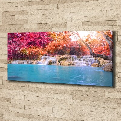 Canvas wall art Waterfall in the forest