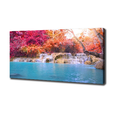 Canvas wall art Waterfall in the forest