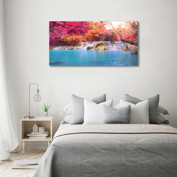 Canvas wall art Waterfall in the forest