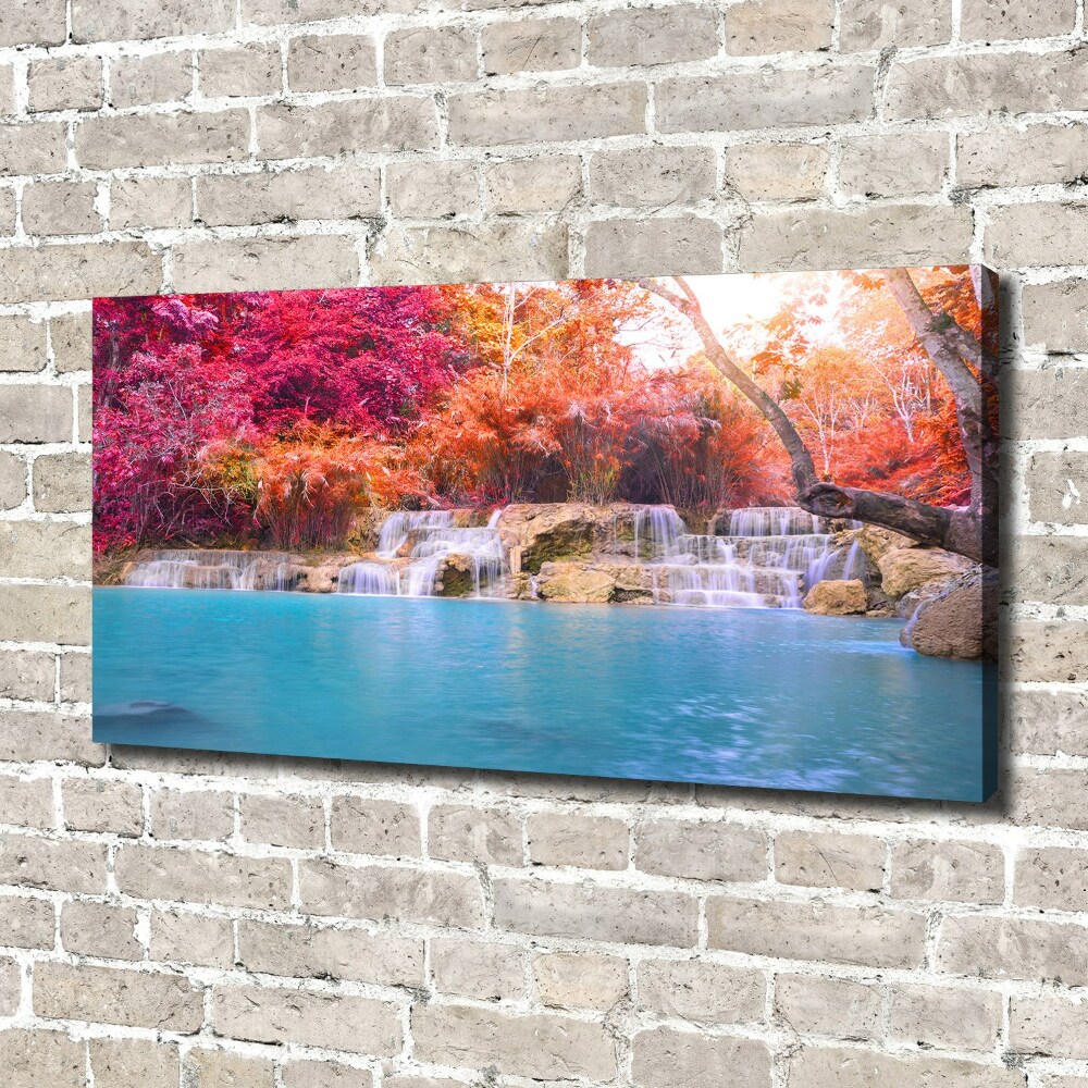 Canvas wall art Waterfall in the forest