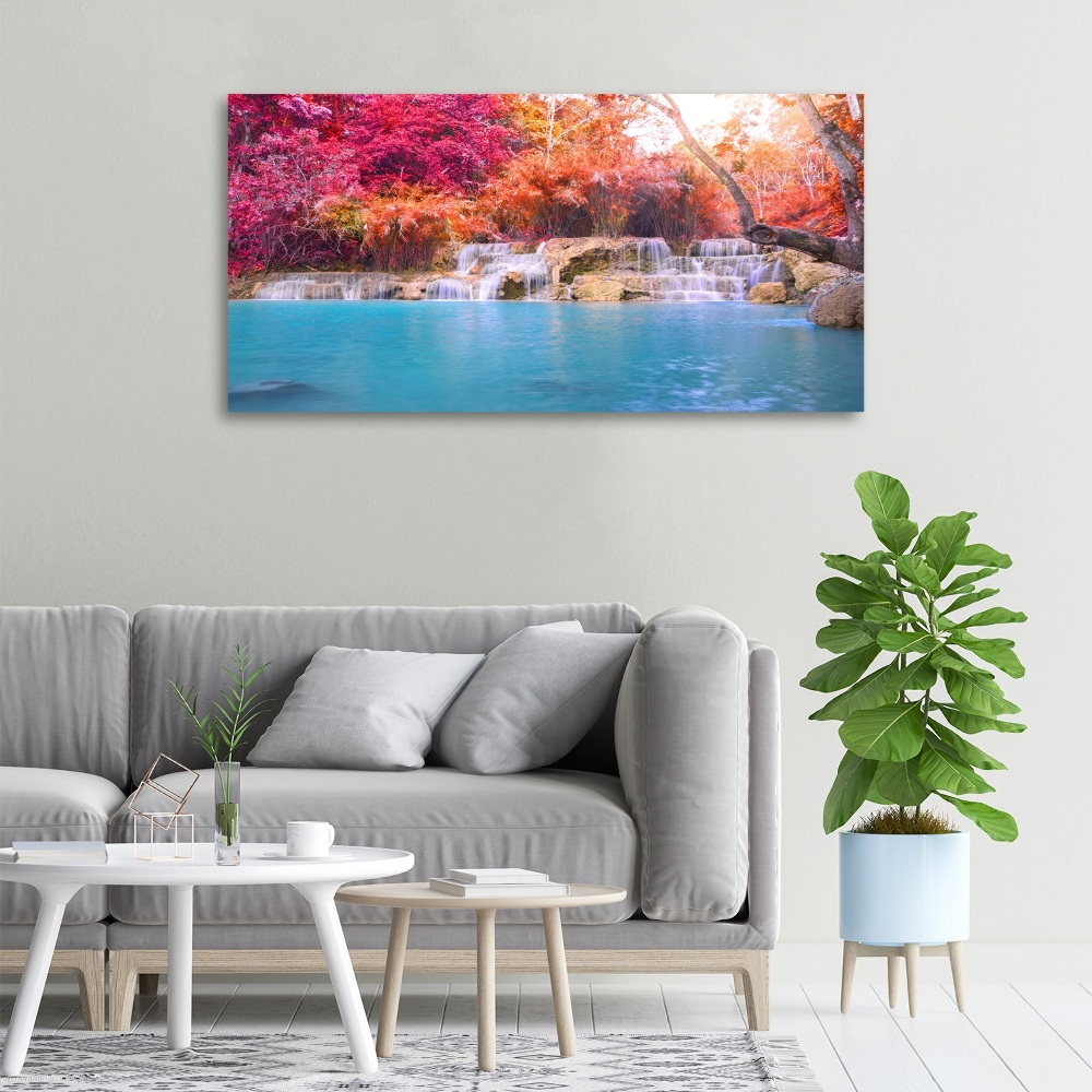 Canvas wall art Waterfall in the forest