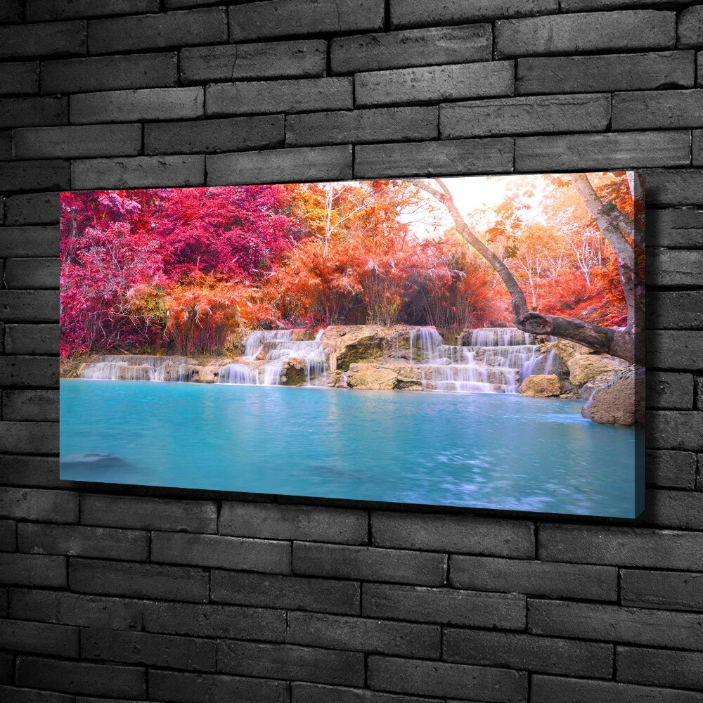 Canvas wall art Waterfall in the forest