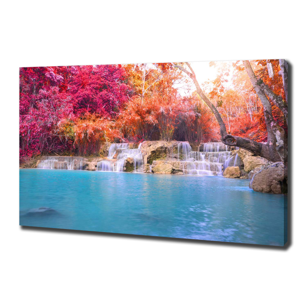 Canvas wall art Waterfall in the forest