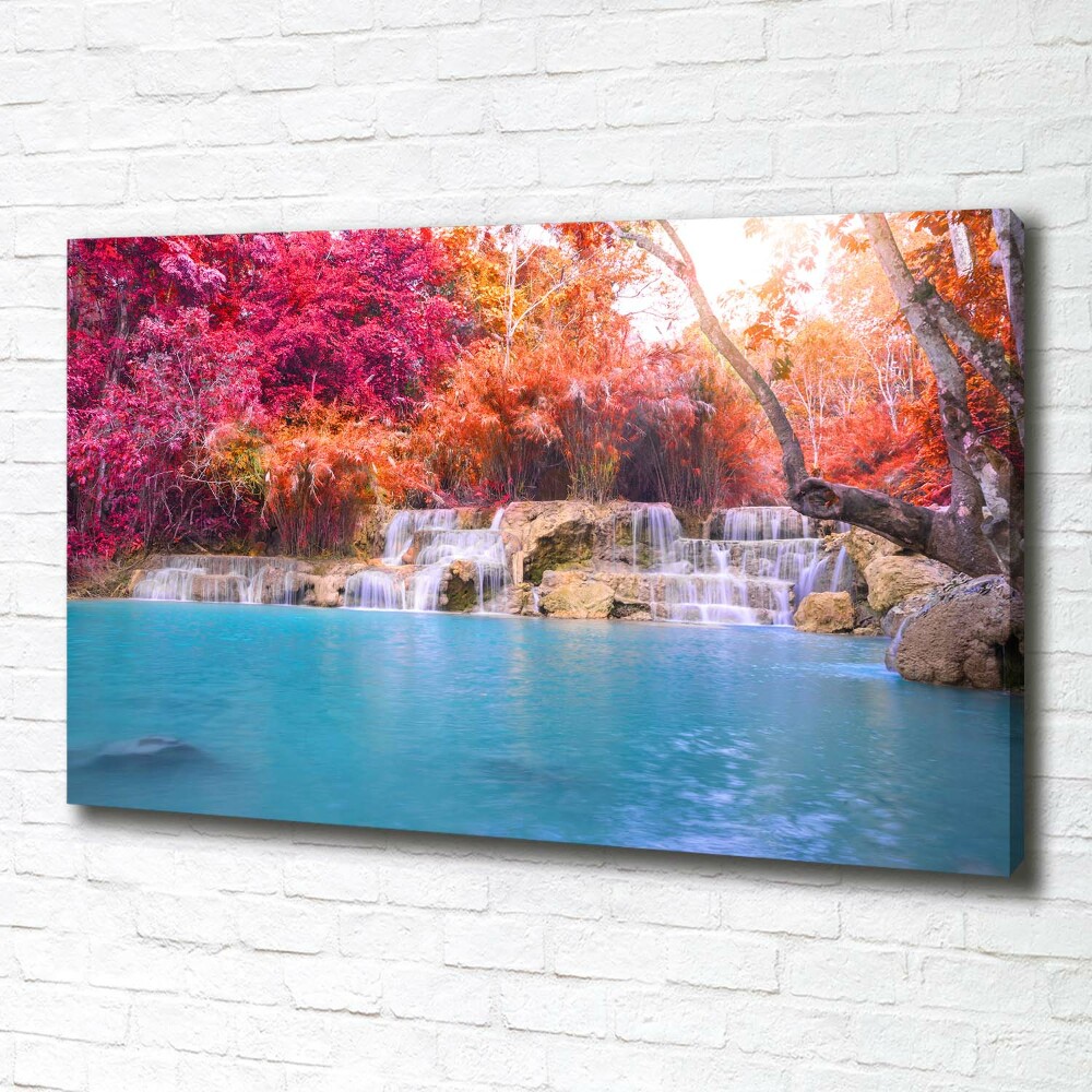 Canvas wall art Waterfall in the forest