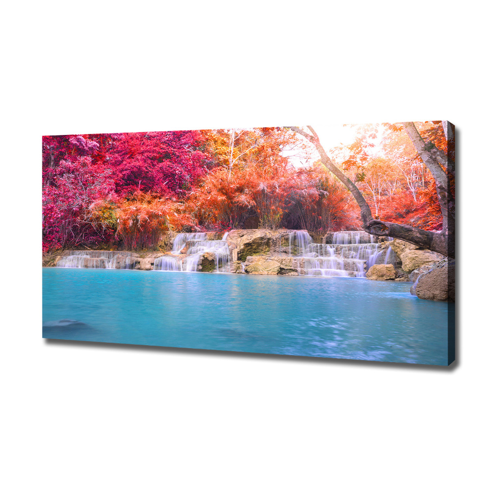 Canvas wall art Waterfall in the forest