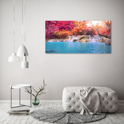 Canvas wall art Waterfall in the forest