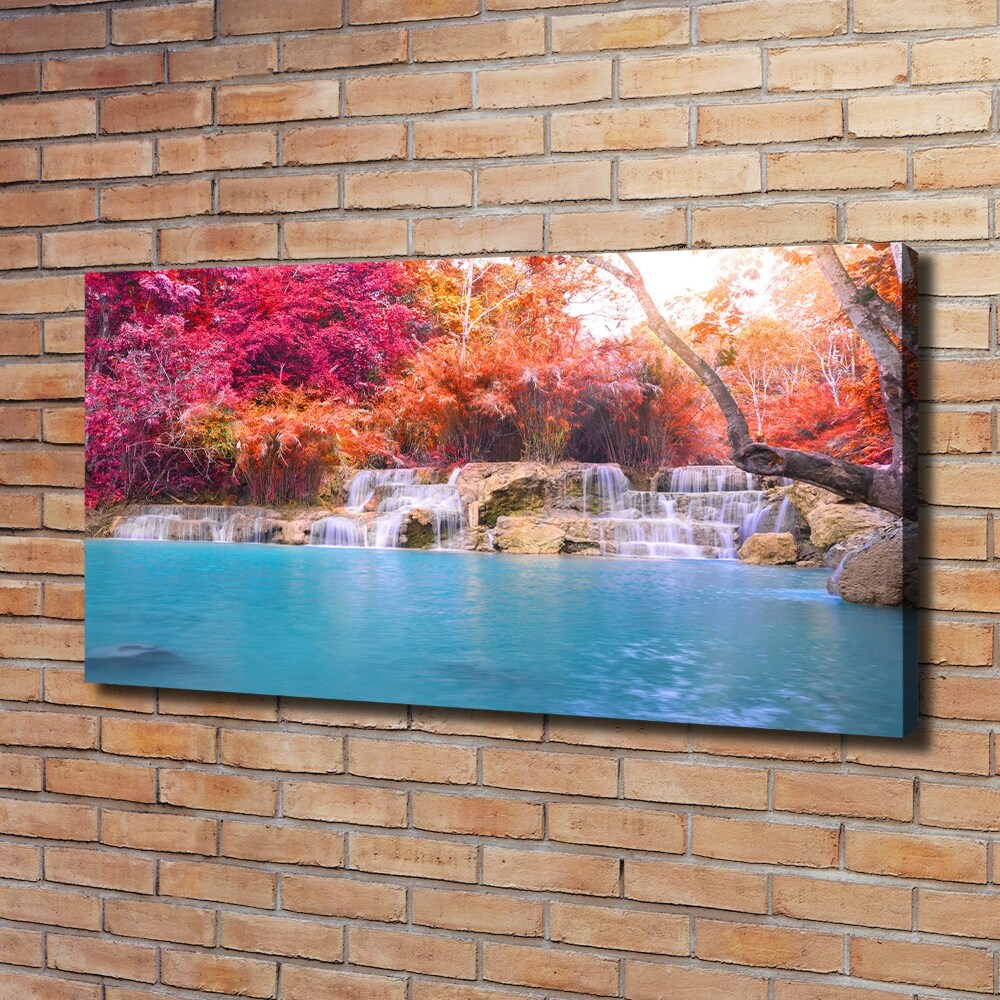 Canvas wall art Waterfall in the forest