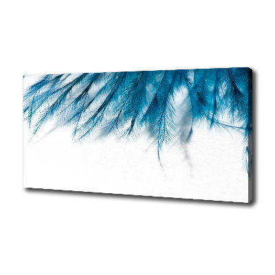 Canvas wall art Blue feathers