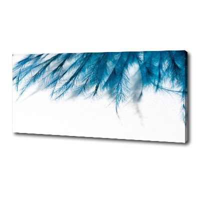 Canvas wall art Blue feathers