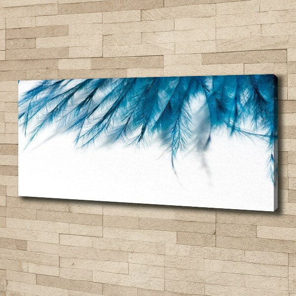 Canvas wall art Blue feathers