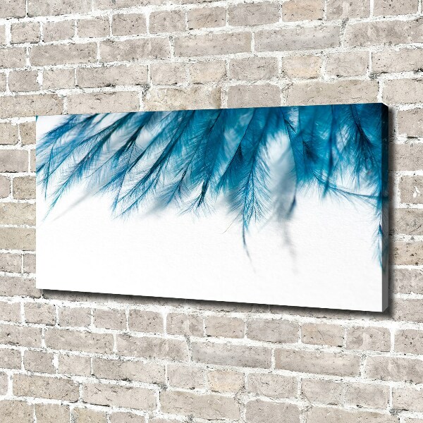 Canvas wall art Blue feathers