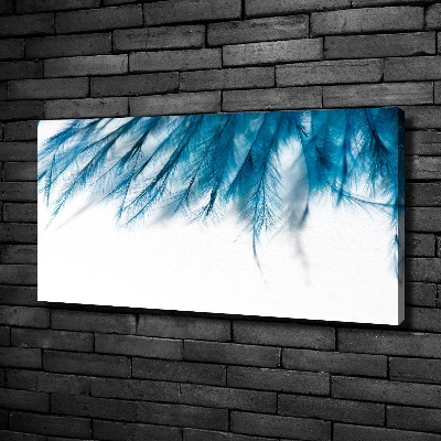 Canvas wall art Blue feathers